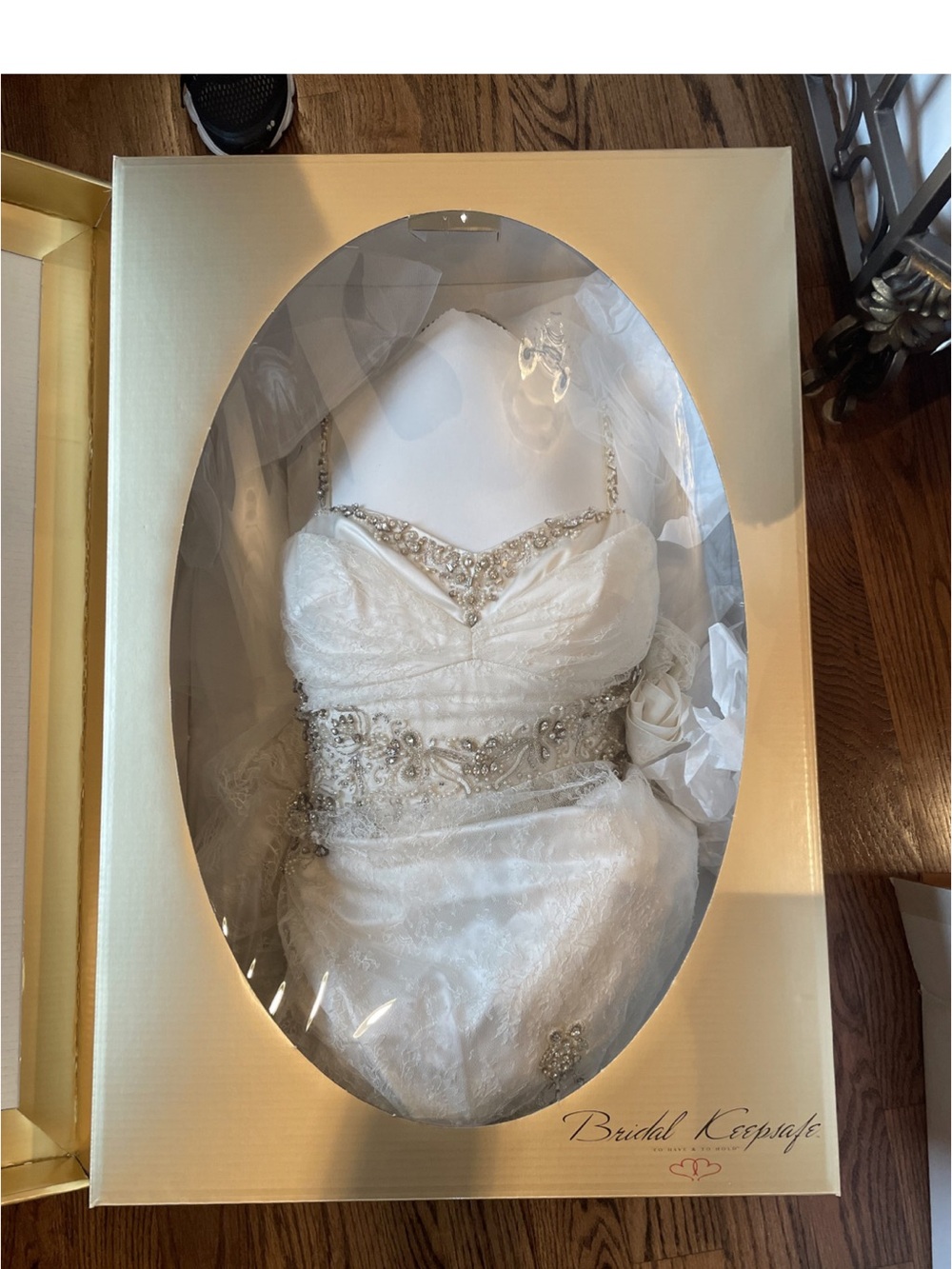 Badgley Mischka White Beaded Bridal Display Dress